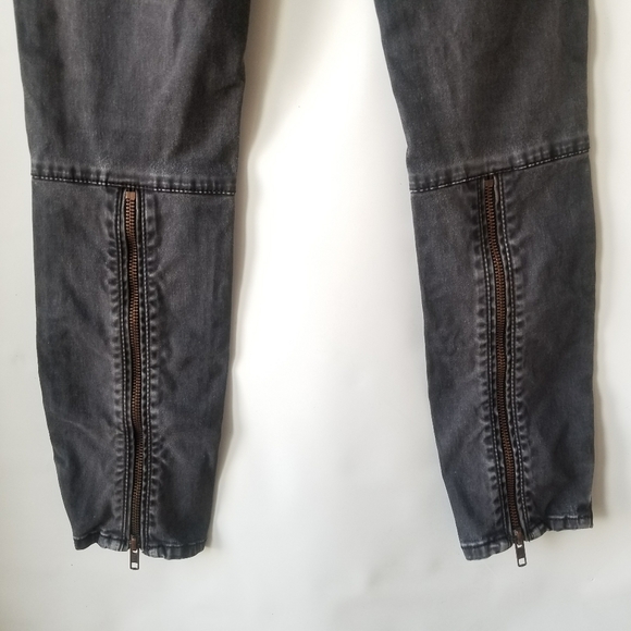 Free People Denim Gray Jeans Zip Up Legging Size 26 - Picture 8 of 11